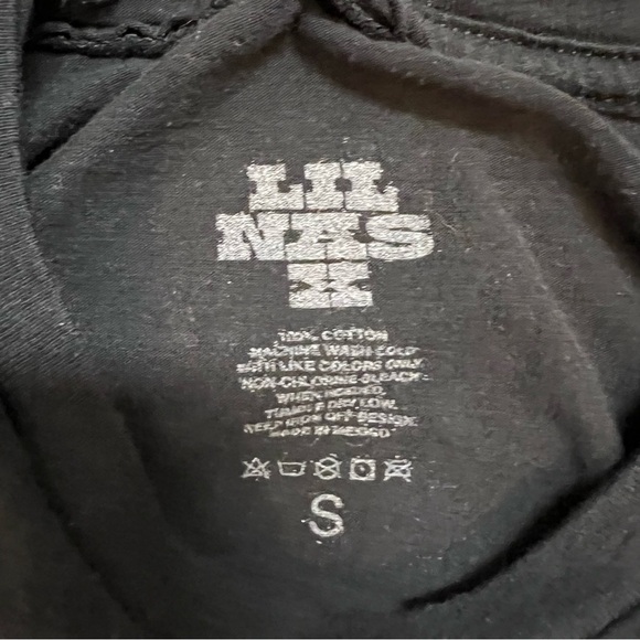 Unisex Lil Nas X Black Logo Front And Back Tee Shirt Size S - Picture 6 of 8